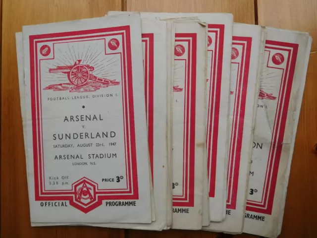 Arsenal home programmes  1947/48 - League / Friendly