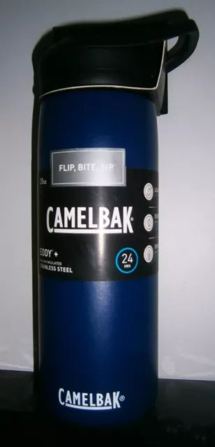 Camelbak Eddy S/Steel Vacuum Insulated Bottle 600ml Keep Water Cold For24hr-Navy