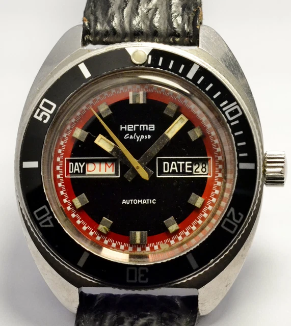 Montre Bracelet Vintage Swank Plongée Avec Fonction Date - Mouvement Mécanique Manuel - Ne Fonctionne Pas (HS) - Pour Collection Ou Pièces
