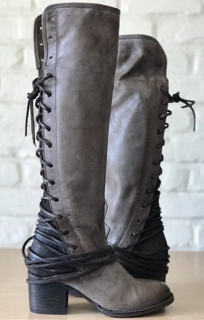 FREEBIRD BY STEVEN Women s 10 Whisper Zip Up Leather Knee High