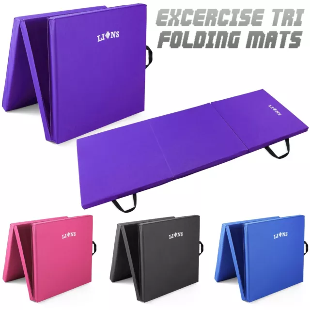 TRI FOLDING MAT Gymnastic Yoga Gym Exercise Workout Training Aerobics Jump Core