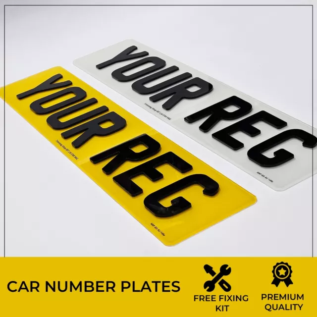 Number Plates For Car 5D 4D 3D Gel Laser Cut Printed Road Legal Premium Quality