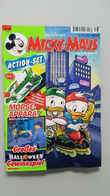 Micky Maus Comicheft Nr. 38 1998 mit Beilage Action-Set Morse-Apparat