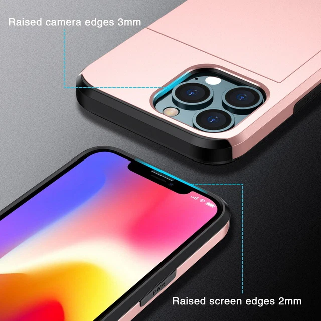Hülle iPhone 14 13 12 Pro Max 11 8 XR Handy Tasche HardCover mit Kartenfach Case 8