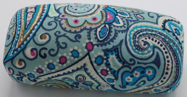 Vera Bradley Blue Multicolor Clamshell Eyeglass Case Daisy Dot Pattern