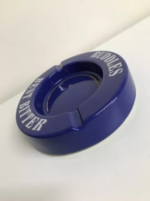 Retro Ruddles Best Bitter pub Ashtray - blue oval - T28 3