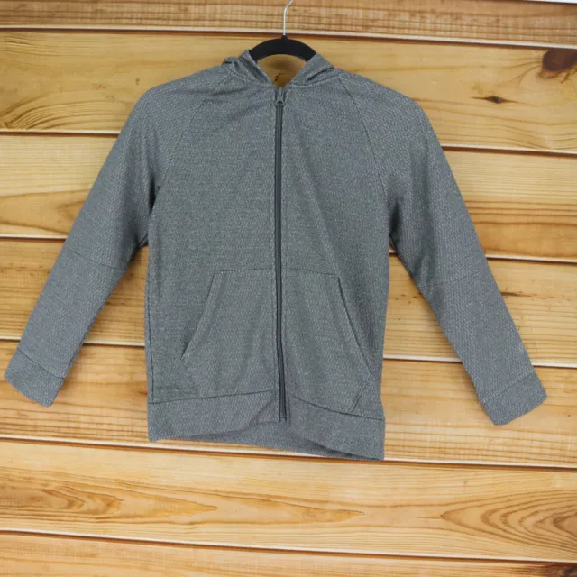 c9 by Champion Active Full Zip Jacket Boys M Gray Tech Fleece Duo-Dry Hooded NWT