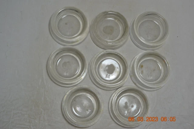 Eight Vintage Hazel Atlas Clear Glass Furniture Coasters