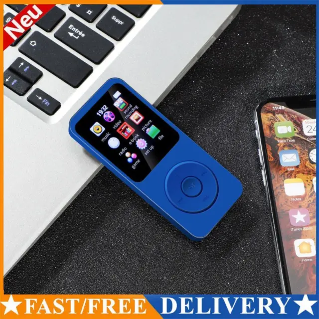 MP3 Walkman 1.8inch Screen Mini Music Player HIFI Sound for Kids (Blue With 8G)