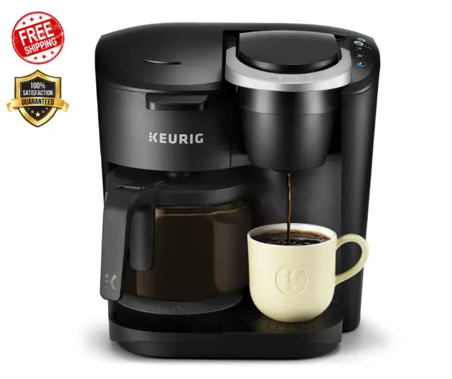  Vimukun Single Serve Coffee Maker, Instant Coffee Maker One Cup  Compatible with K-Cup Pods & Ground Coffee, Single Cup Coffee Machine with  6 to 14oz Reservoir, Auto Shut-off, Small Size(Black): Home