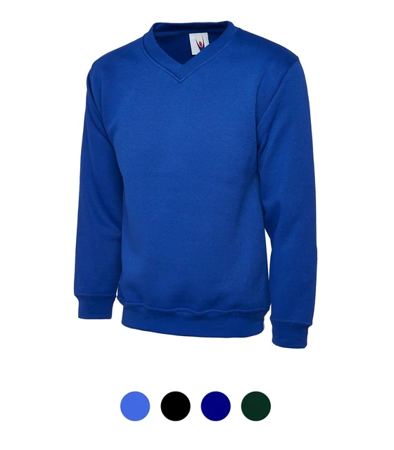 Uneek - Unisex Premium V-Neck Sweatshirt/Jumper - 50% Polyester 50% Cotton