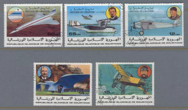 Transport D37 Aviation Airplanes - 5v Mauritania 1977