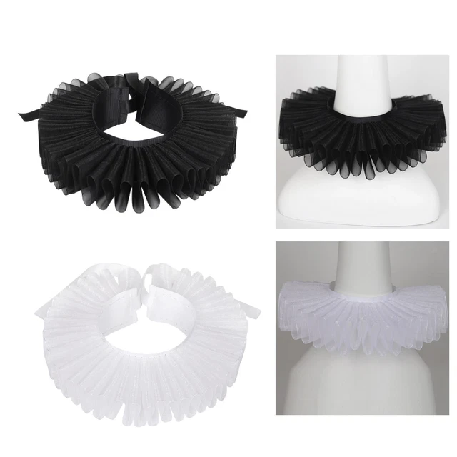 Gothic Tulle Ruffle Collar for Themed Parties Photography New Years Eve