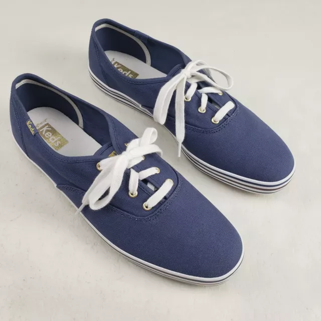 Keds Champion Varsity Lace Up Sneaker Womens 9 Blue Casual Canvas Comfort Shoe