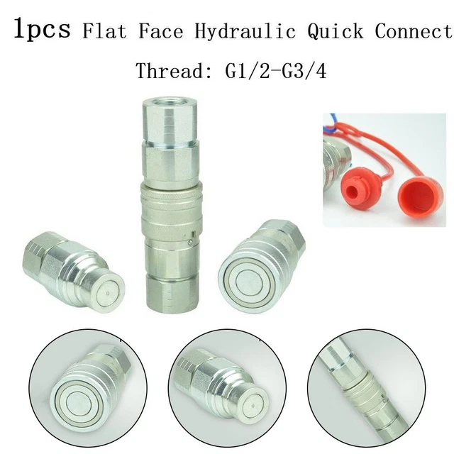 1PC Raccord Rapide Accouplement Set Plat Visage G1/2 Passe au Travers Patinage