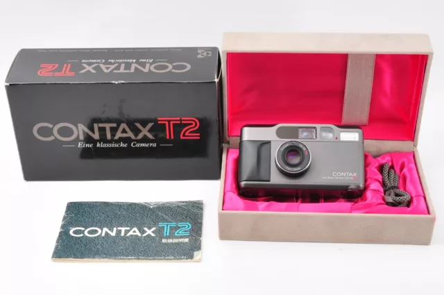 [NEAR MINT] Contax T2 Titan Black 35mm Point & Shoot Film Camera BOX from JAPAN