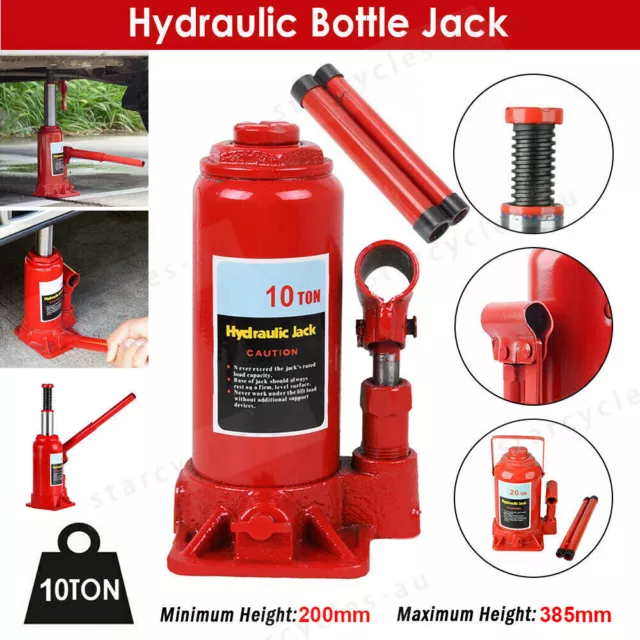 10-Ton Hydraulic Bottle Jack Heavy Duty Car Lifter with Safety Valve 4WD Truck