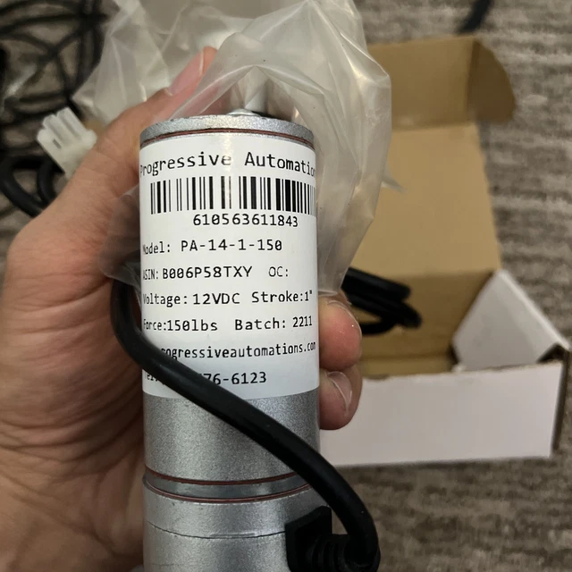 Linear Actuator -1” stroke, 150lb force,12V, PROGRESSIVE AUTOMATIONS PA-14-1-150