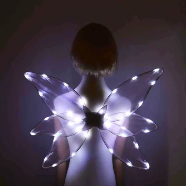 Niños Alas de Hadas Iluminadas Alas Brillantes Accesorio Alas de Mariposa Disfraz Regalo