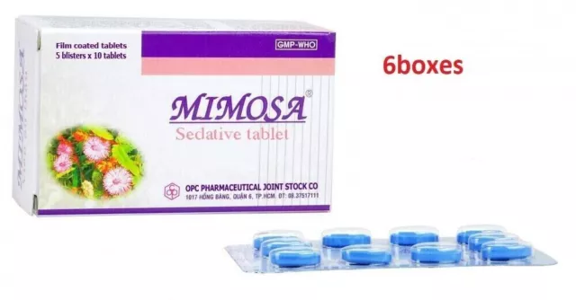 6 Boxes Mimosa Tablets Natural Sedative Very Effective Herbal Sleeping Pills