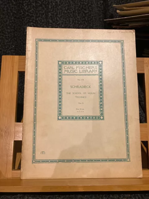Schradieck The School of violin technics part. 2 partition éditions Carl Fischer