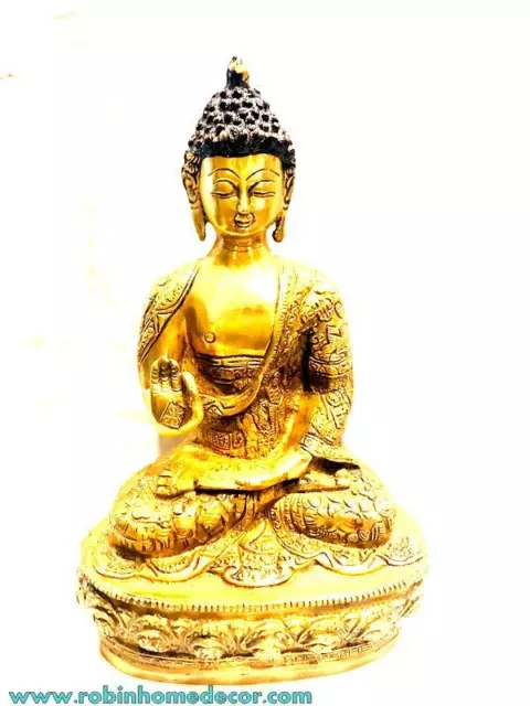 12.5" Inches Gautam Buddha Brass Statue/Murti