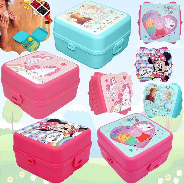 3 compartments Lunch Boxes, Kids Girls School Food Container, Picnic Snack Box