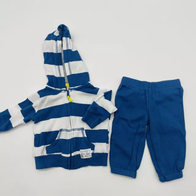 Carters Infant Baby Boy Size 3 Months 2 Piece Set Hooded Sweatshirt & Pants 183