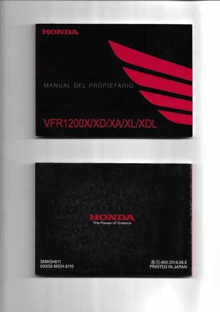 Manual del propietario HONDA VFR1200X-XD ano 2011/2012  envio gratis en el mundo