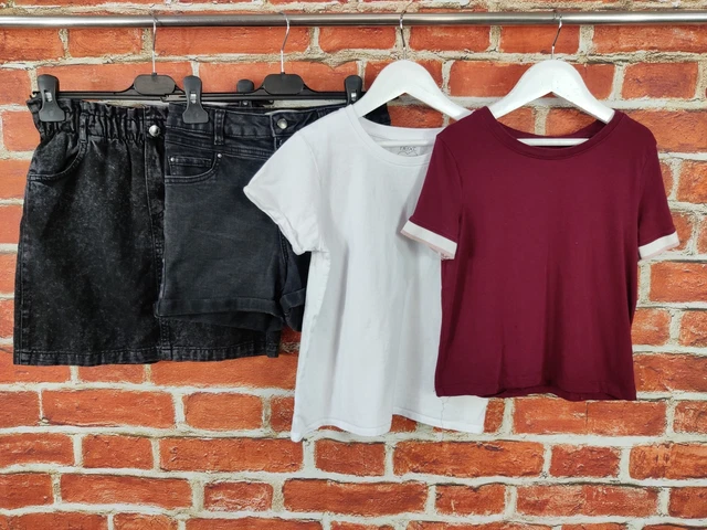 GIRLS BUNDLE AGE 11-12 YEARS NEXT H&M etc DENIM SKIRT SHORTS TOP T-SHIRT 152CM