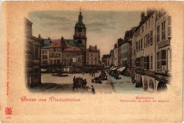 CPA AK greeting from DIEDENHOFEN marketplace - THIONVILLE la place du Marché (454726)