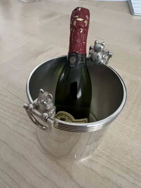 Sliver Miniature Ice Bucket With A Real Champagne Bottle —martyn pugh