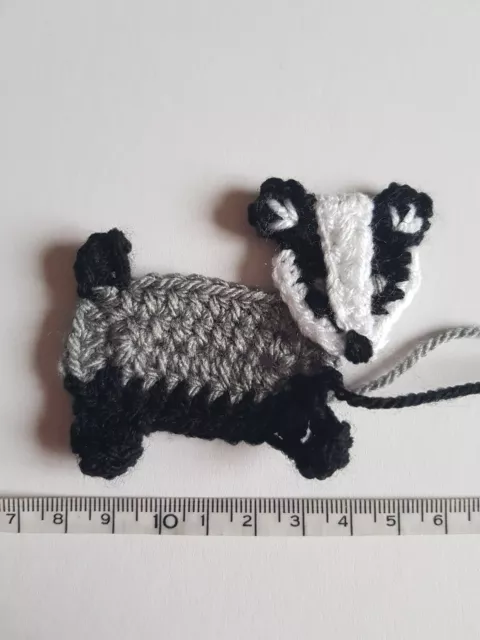 handmade crochet badger applique/embellishment