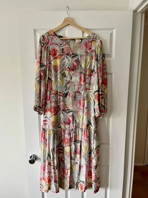 Gorman x Michelle Morin Banksia Silk Midi Dress BNWT - Size 12