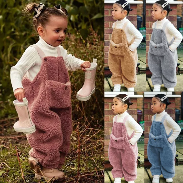 Pantaloni Sospensione Pile Neonati Bambini Bambine Bambino Pile Tute Pantaloni Rompicapo Caldo