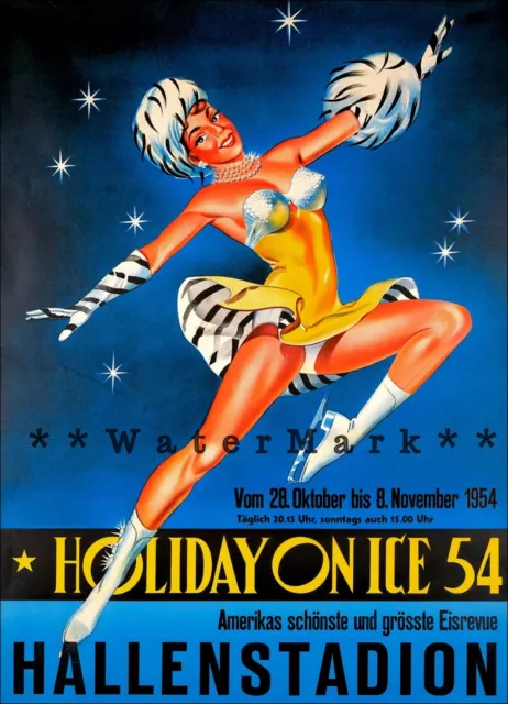 Holiday On Ice 1954 Zurich Switzerland Vintage Poster Print Retro Style Art