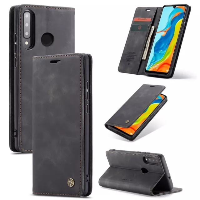 Schutz Handy Hülle für Huawei P30 Lite Case Flip Cover Tasche Etuis Schwarz Neu