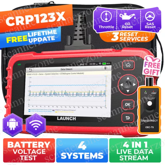 LAUNCH CRP123X Elite Car OBD2 Scanner Code Reader Engine ABS SRS Diagnostic Tool