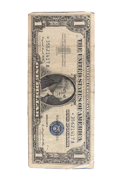 1957 Star Silver Certificate Blue Seal Dollar Bill