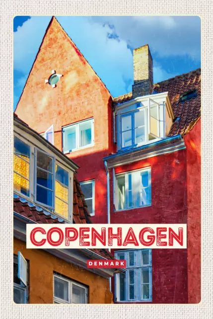 Blechschild 18x12 Copenhagen Denmark altes Haus Wand Deko Bar Kneipe Sammler Ges