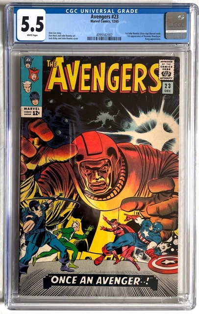 AVENGERS 23 (CGC 5.5) 1ST RAVONNA RENSLAYER, EARLY KANG - 1965 White Pages!!