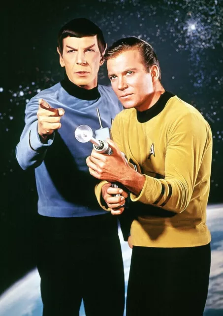 Star Trek Classic TV Series Kirk & Spock Phaser Poster 2000 NEW UNUSED
