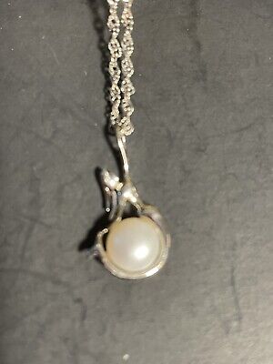 mermaid necklace S/S and genuine pearl 17 inch