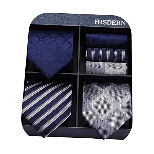 Mens Ties and Pocket Square Set Business Elegant Ties for Men One Size T3-01