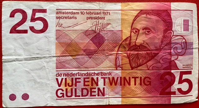 🇳🇱 Niederlande 25 Gulden Banknote 1971