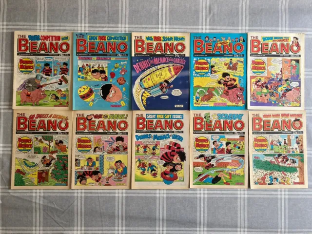 1988 Year BEANO COMICS x10 - 2458 To 2468 Missing 2467 From Run.