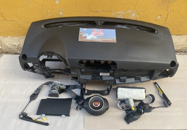 Kit Airbag Completo Con Cruscotto Nero E Ricambi Per Fiat 500 Dal 2007 Al 2016