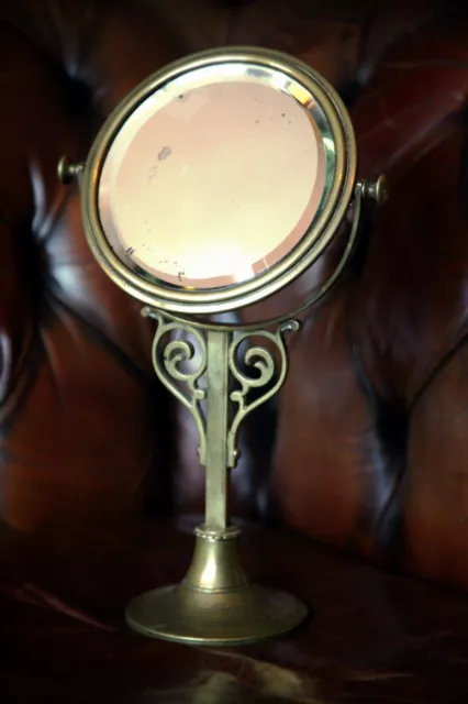 Edwardian Brass Shaving Mirror