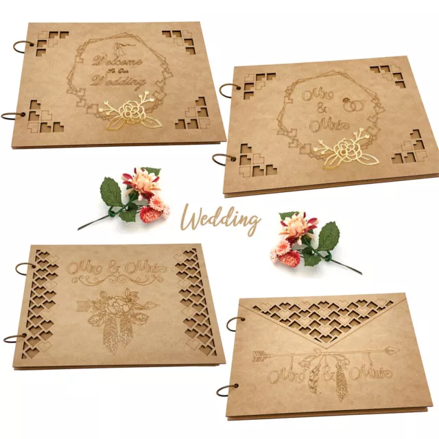 27*19 CM Wedding Guest Book Wooden Wedding Sign-in Book  Wedding Party