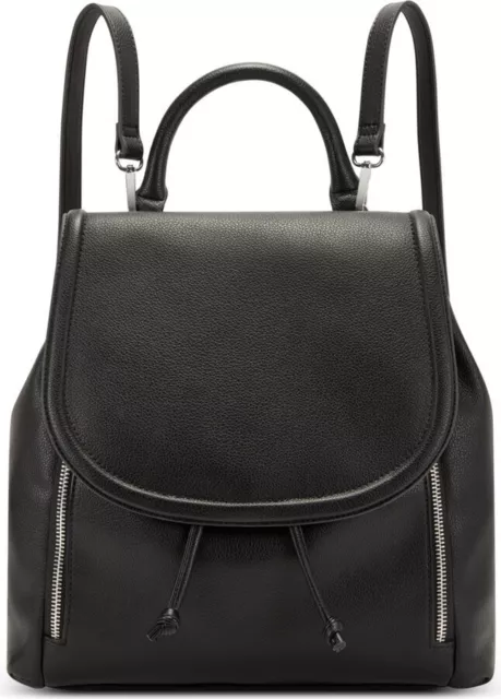 INC Backpack convertible Shoulder-Bag Crossbody Large Black Vegan Leather NWT